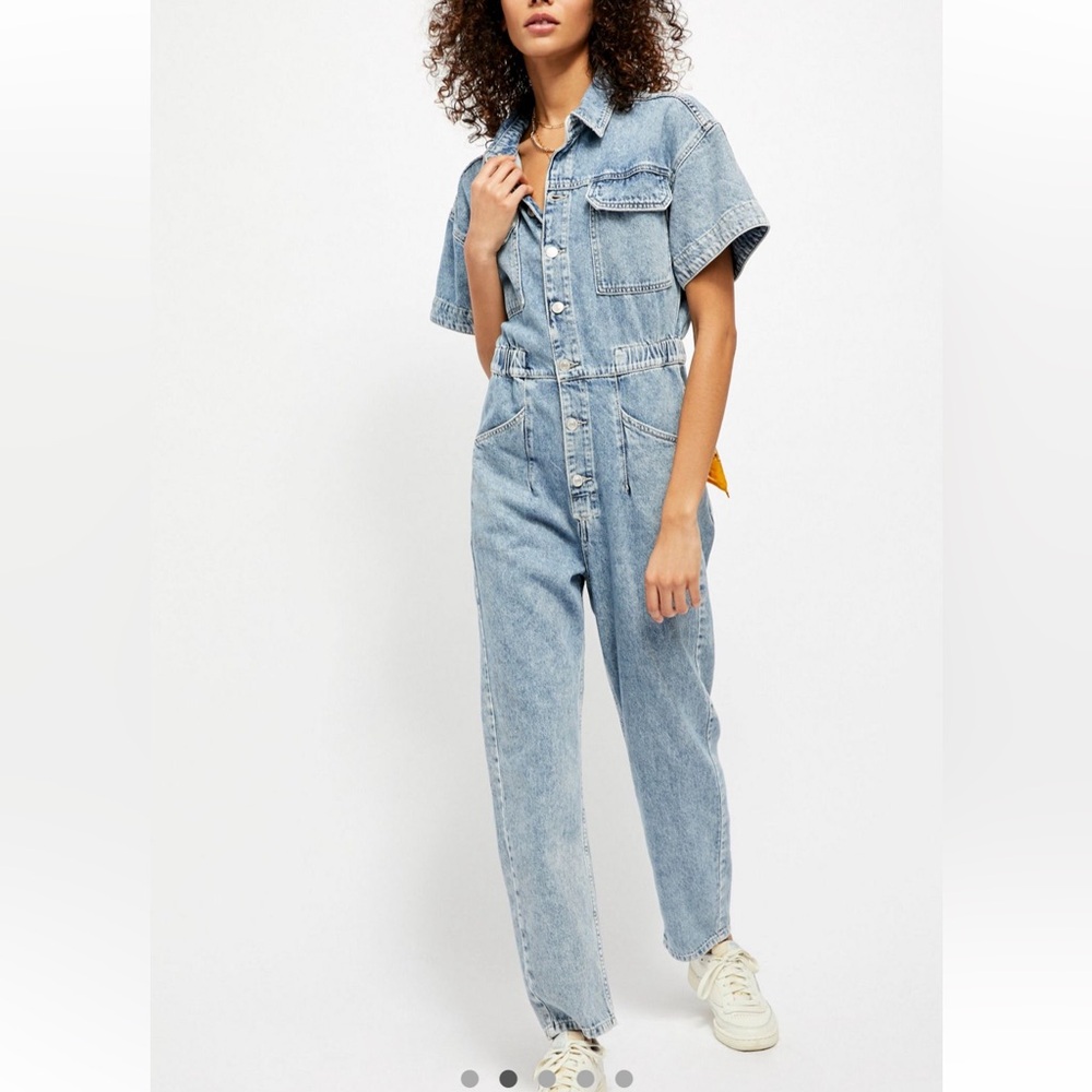 Free people Marci Coverall (light denim )